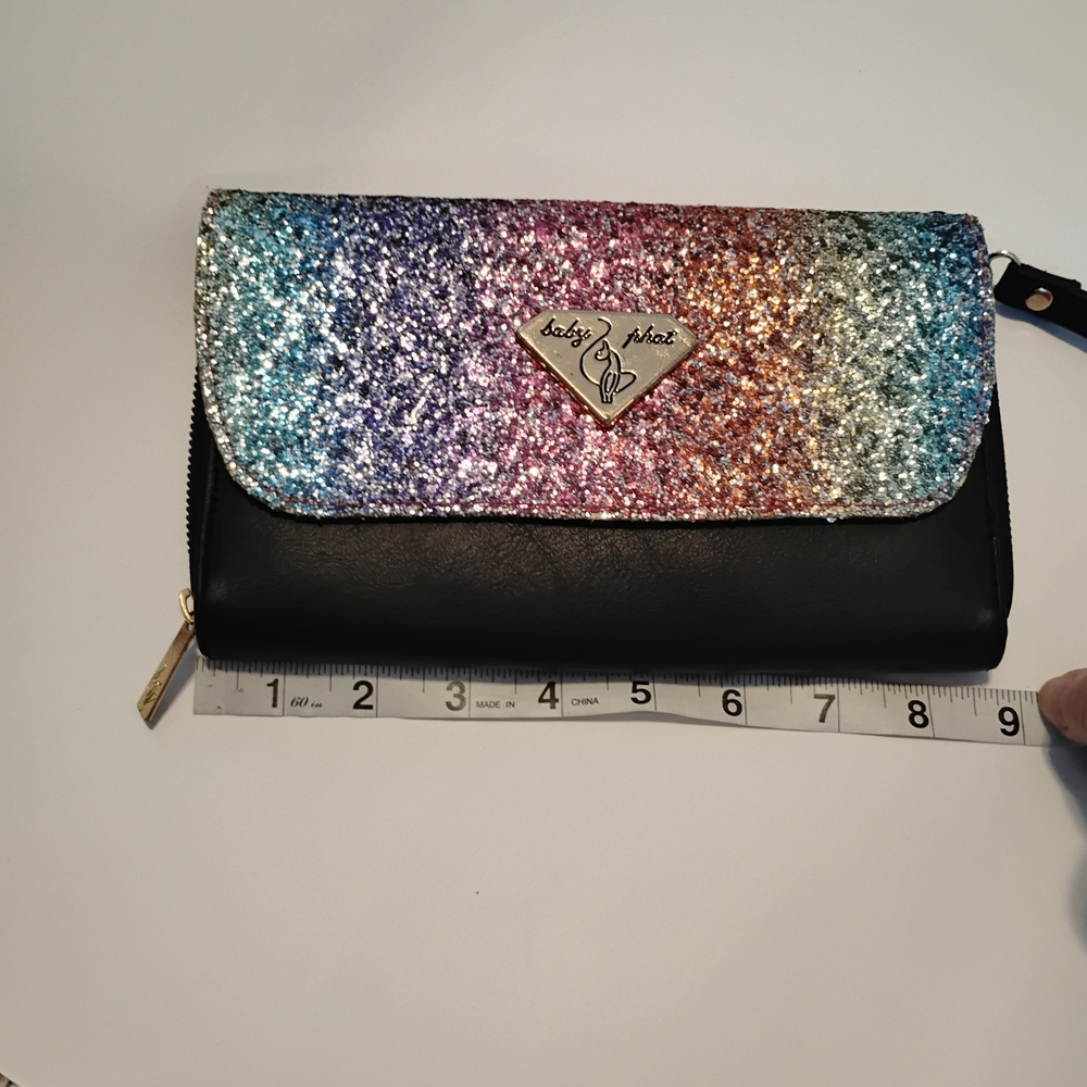 Vintage Y2K Baby Phat Multicolor Glitter Clutch Wallet - Picture 3 of 14
